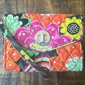 Vera Bradley Colorful Floral Quilted Wristlet